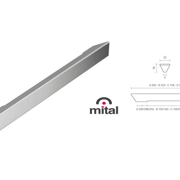 Maniglietta Mobile 3320 Multi Interasse 192-160 mm.223x22x18h varie finiture | Mital
